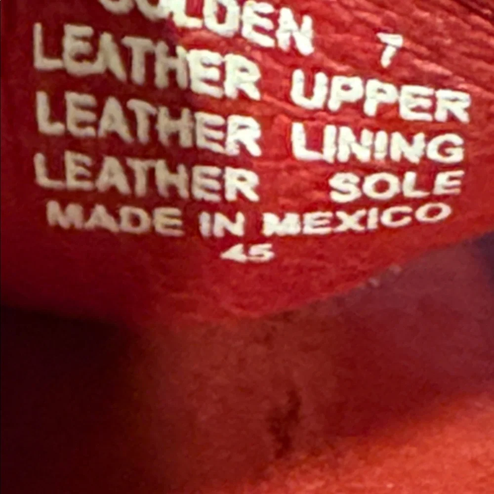 Freebird Red Leather golden Sandals - Picture 11 of 12